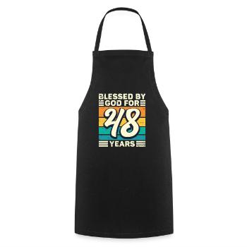 48 Birthday Gift Years Funny Saying - Cooking Apron - black - Front - AI Model Male 185 dark (185cm)