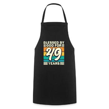 49 Birthday Gift Years Funny Saying - Cooking Apron - black - Front - AI Model Male 185 dark (185cm)