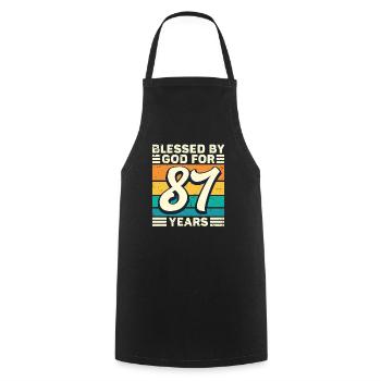 87 années de cadeaux d’anniversaire drôle de dicton - Tablier de cuisine - noir - Devant - AI Model Male 185 dark (185cm)