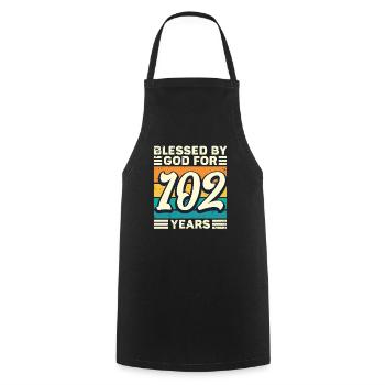 102 années de cadeaux d’anniversaire drôle de dicton - Tablier de cuisine - noir - Devant - AI Model Male 185 dark (185cm)