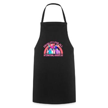 Journée internationale de la femme : l’équacité pour toutes les femmes - Tablier de cuisine - noir - Devant - AI Model Male 185 dark (185cm)