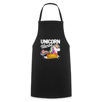 Drôle de tacos de licorne Cinco de Mayo Taco Fiesta - Tablier de cuisine - noir - Devant - AI Model Male 185 dark (185cm)
