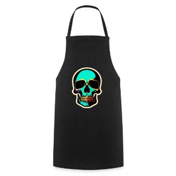 Fun-colored skull - Cooking Apron - black - Front - AI Model Male 185 dark (185cm)