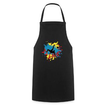 Fußball - Kochschürze - Schwarz - Vorne - AI Model Male 185 dark (185cm)