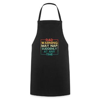 Dad Warning can suddenly - Cooking Apron - black - Front - AI Model Male 185 dark (185cm)
