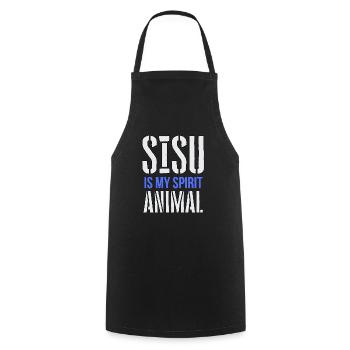 Sisu est mon animal d’âme - Tablier de cuisine - noir - Devant - AI Model Male 185 dark (185cm)