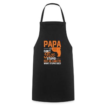 Papa ne peut pas guérir la stupidité, mais il peut - Tablier de cuisine - noir - Devant - AI Model Male 185 dark (185cm)
