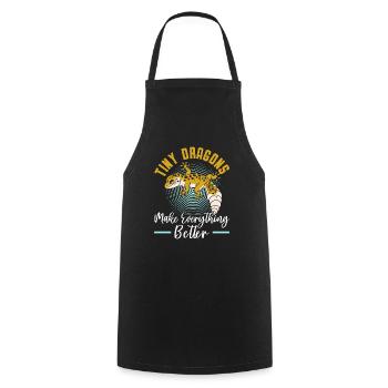Reptile Leopard Gecko Lover Lizard Herpetology - Cooking Apron - black - Front - AI Model Male 185 dark (185cm)