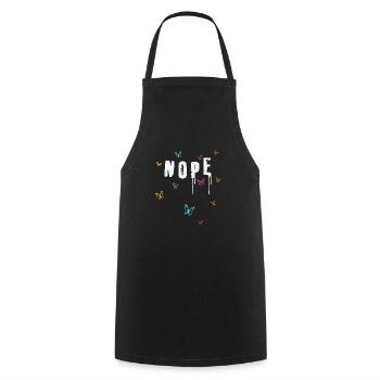 NOPE - don't be a yes-man! - Cooking Apron - black - Front - AI Model Male 185 dark (185cm)