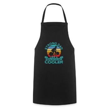 Strong dad like a normal daddy, but cooler - Cooking Apron - black - Front - AI Model Male 185 dark (185cm)