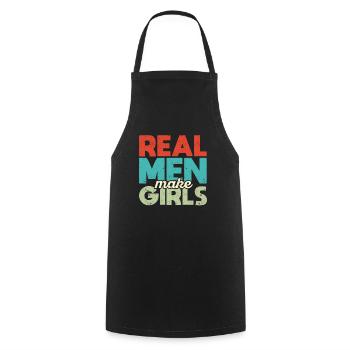 Real Men Make Girls Funny Future Papa - Cooking Apron - black - Front - AI Model Male 185 dark (185cm)