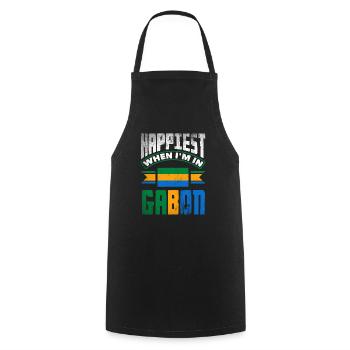 Gabonese Gabon Gabonese Flag Happiest When Im In - Cooking Apron - black - Front - AI Model Male 185 dark (185cm)