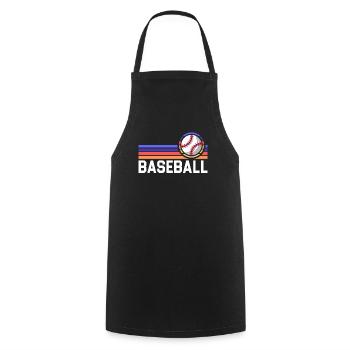 Retro Baseball Player Baseball Coach Sports Lover - Cooking Apron - black - Front - AI Model Male 185 dark (185cm)