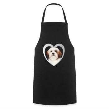 Lhasa Apso Herz - I Love Lhasa Apso - Kochschürze - Schwarz - Vorne - AI Model Male 185 dark (185cm)