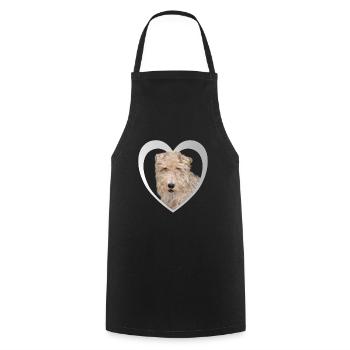 Fox Terrier - Amoureux des chiens - Cœur de chien - Tablier de cuisine - noir - Devant - AI Model Male 185 dark (185cm)