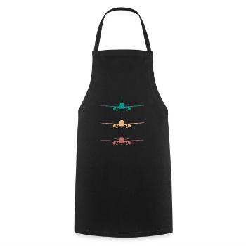 Airplane Retro Design 3 couleurs / pour les pilotes - Tablier de cuisine - noir - Devant - AI Model Male 185 dark (185cm)