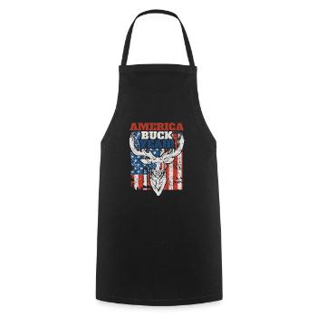 Buck yes Deer funny July 4th glasses t shirt young - Cooking Apron - black - Front - AI Model Male 185 dark (185cm)