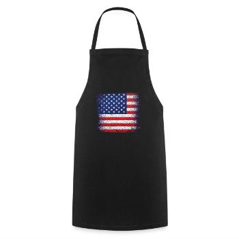 USA Flagge T-shirt 4. Juli Rot Weiß Blau Sterne - Kochschürze - Schwarz - Vorne - AI Model Male 185 dark (185cm)