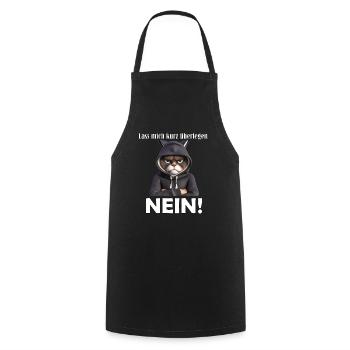 Schlecht Gelaunter Kater mit lustigem Spruch - Kochschürze - Schwarz - Vorne - AI Model Male 185 dark (185cm)