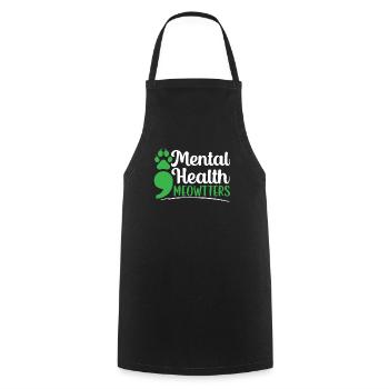 Prévention du suicide Sensibilisation à la santé mentale - Tablier de cuisine - noir - Devant - AI Model Male 185 dark (185cm)