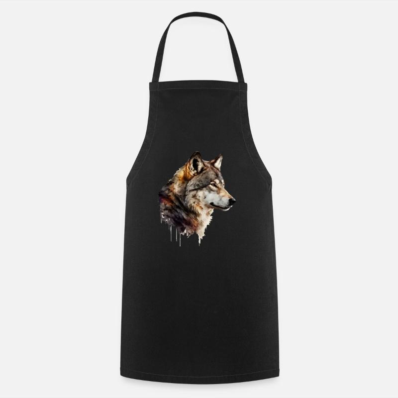 Der Wolf - Kochschürze - Schwarz