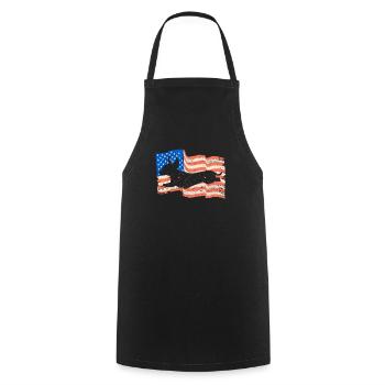 Teckel 4 juillet American Flag Dog Lovers - Tablier de cuisine - noir - Devant - AI Model Male 185 dark (185cm)