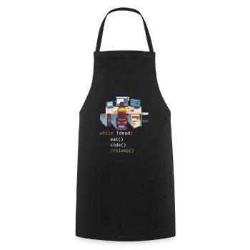 Informatik Python Programmierer Eat Code Sleep - Kochschürze - Schwarz - Vorne - AI Model Male 185 dark (185cm)