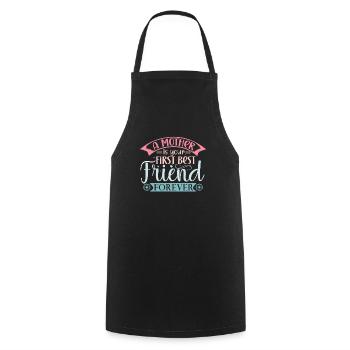 Mère la première BestFriend Forever - Tablier de cuisine - noir - Devant - AI Model Male 185 dark (185cm)
