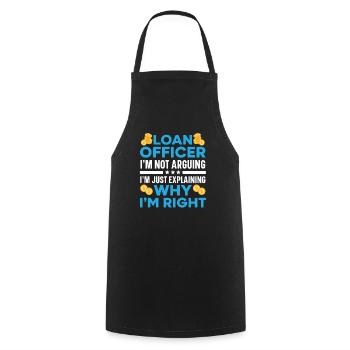 Credit Officer Job Profession Debt Loan Officer - Cooking Apron - black - Front - AI Model Male 185 dark (185cm)