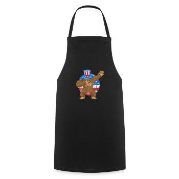 Dabbing Bigfoot 4 juillet Sasquatch Américain - Tablier de cuisine - noir - Devant - AI Model Male 185 dark (185cm)