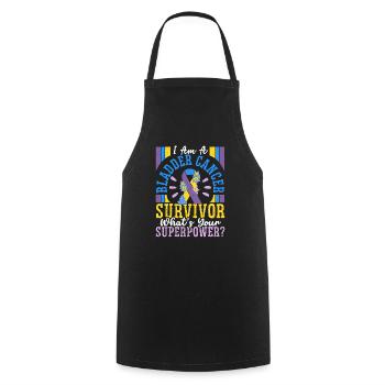 Survivant du cancer de la vessie Sensibilisation au cancer de la vessie - Tablier de cuisine - noir - Devant - AI Model Male 185 dark (185cm)