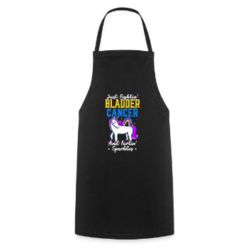 Cancer de la vessie Guerrier Sensibilisation au cancer de la vessie - Tablier de cuisine - noir - Devant - AI Model Male 185 dark (185cm)