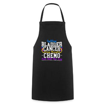 Cancer de la vessie Guerrier Sensibilisation au cancer de la vessie - Tablier de cuisine - noir - Devant - AI Model Male 185 dark (185cm)