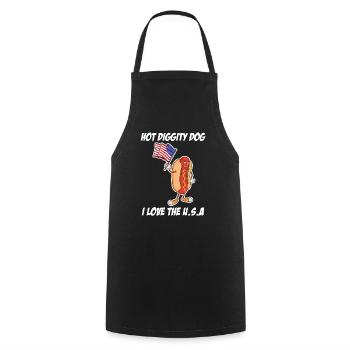 Hot diggity Dog Cool American Flog Hotdog Lover - Cooking Apron - black - Front - AI Model Male 185 dark (185cm)