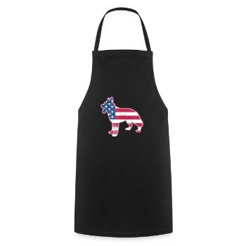 Berger allemand 4 juillet amoureux des chiens - Tablier de cuisine - noir - Devant - AI Model Male 185 dark (185cm)