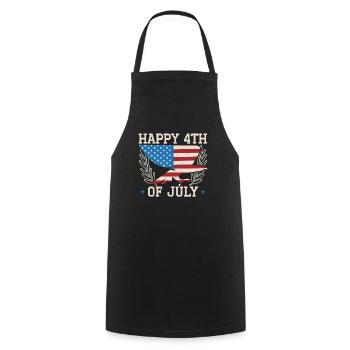 Amérique patriotique États-Unis Drapeau 4 juillet Amérique - Tablier de cuisine - noir - Devant - AI Model Male 185 dark (185cm)