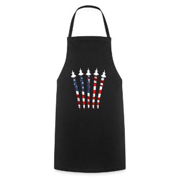 Amérique patriotique États-Unis Drapeau 4 juillet Américain - Tablier de cuisine - noir - Devant - AI Model Male 185 dark (185cm)