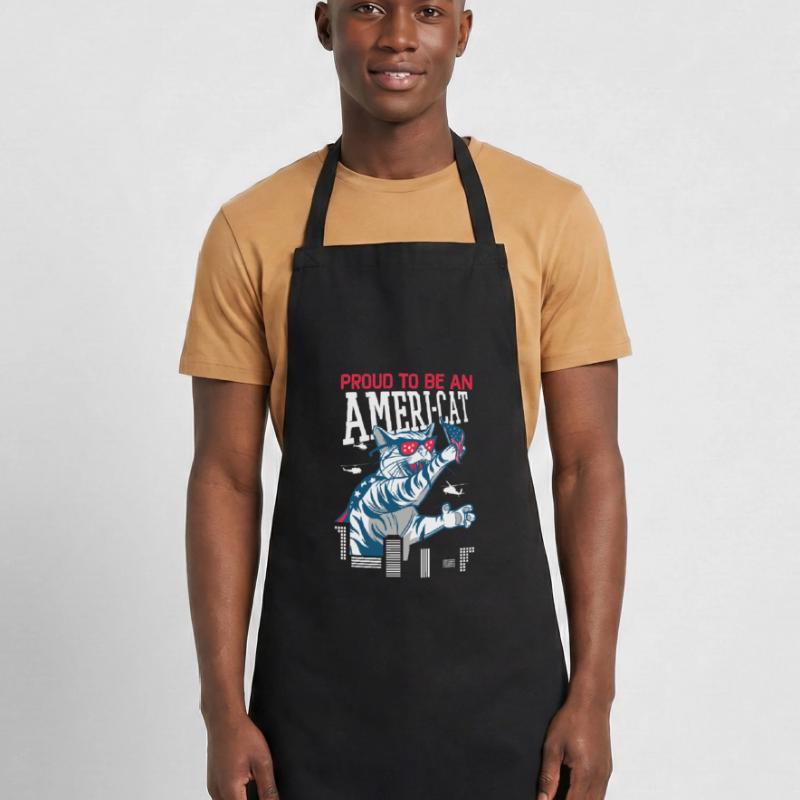 Fier d’être une Amérique Ameri-cat 4 juillet Tablier de cuisine