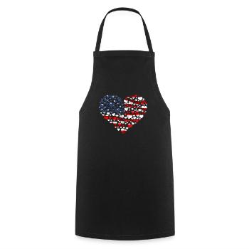 Amérique patriotique États-Unis Drapeau 4 juillet Américain - Tablier de cuisine - noir - Devant - AI Model Male 185 dark (185cm)