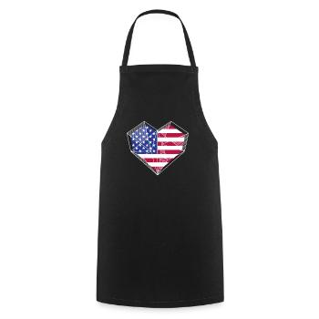 Amérique patriotique États-Unis Drapeau 4 juillet Américain - Tablier de cuisine - noir - Devant - AI Model Male 185 dark (185cm)