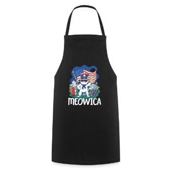 Meowica Patriotic America USA 4th Of July America - Cooking Apron - black - Front - AI Model Male 185 dark (185cm)
