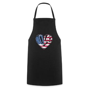 Liebe amerikanische Flagge Herz 4. Juli US-Lieben - Kochschürze - Schwarz - Vorne - AI Model Male 185 dark (185cm)