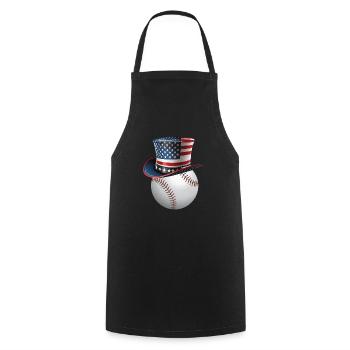 Patriotic America USA Flagge 4. Juli Baseball - Kochschürze - Schwarz - Vorne - AI Model Male 185 dark (185cm)