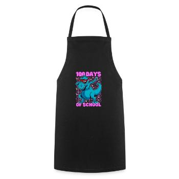 100 Tage Schulen Dinosaurier DAB T-REX Pink - Kochschürze - Schwarz - Vorne - AI Model Male 185 dark (185cm)