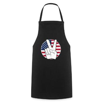 Amérique patriotique États-Unis Drapeau 4 juillet Américain - Tablier de cuisine - noir - Devant - AI Model Male 185 dark (185cm)