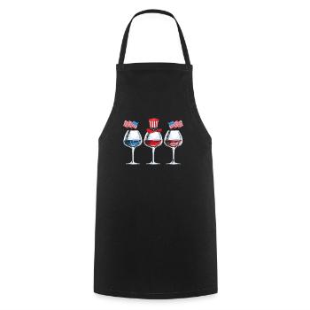 Amérique patriotique États-Unis Drapeau 4 juillet Américain - Tablier de cuisine - noir - Devant - AI Model Male 185 dark (185cm)