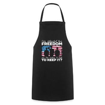 Patriotic America USA Flag 4th Of July American - Cooking Apron - black - Front - AI Model Male 185 dark (185cm)