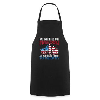 Patriotic America USA Flag 4th Of July American - Cooking Apron - black - Front - AI Model Male 185 dark (185cm)