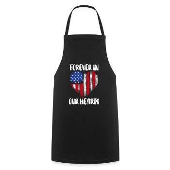 Patriotic Veteran USA Flag American Memorial Day - Tablier de cuisine - noir - Devant - AI Model Male 185 dark (185cm)