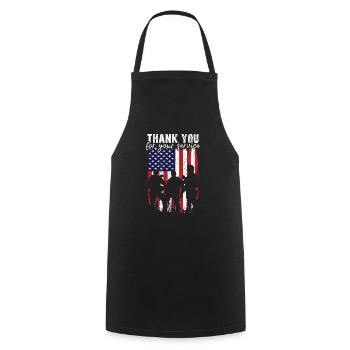 Patriotic Veteran USA Flag American Memorial Day - Tablier de cuisine - noir - Devant - AI Model Male 185 dark (185cm)